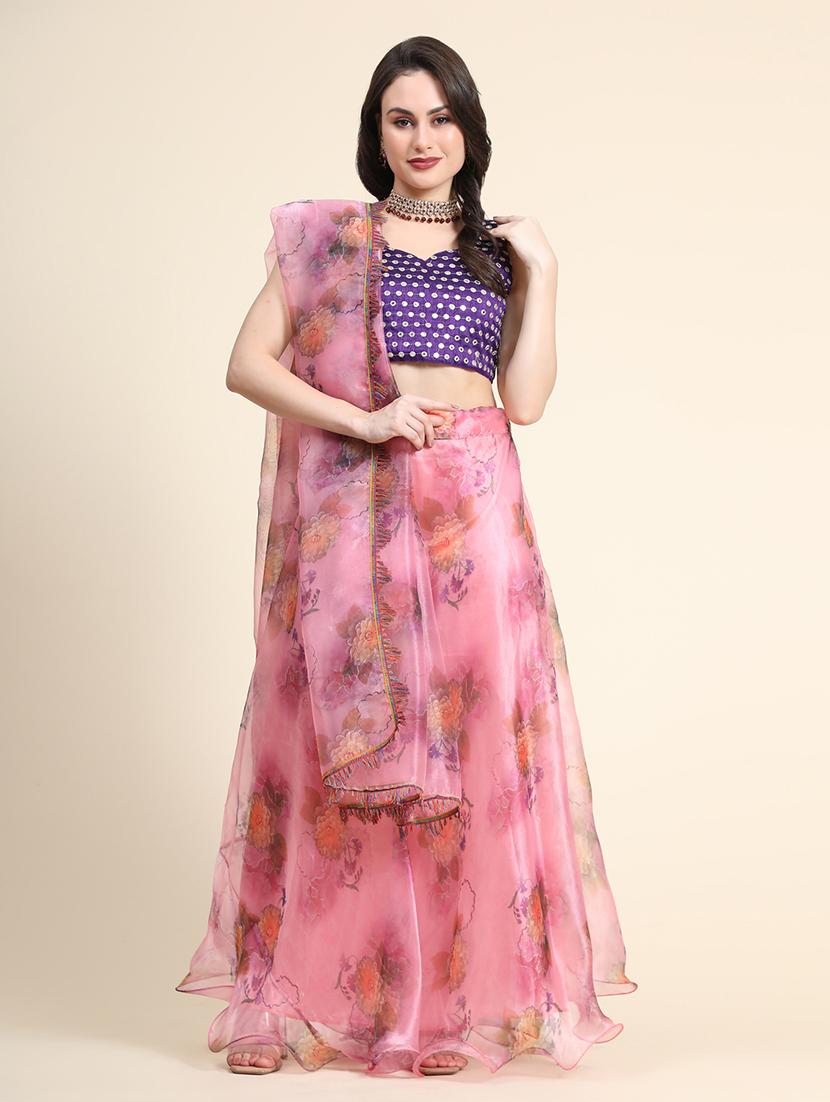 floral printed lehenga choli with dupatta - 18570722 - Zoom Image - 3