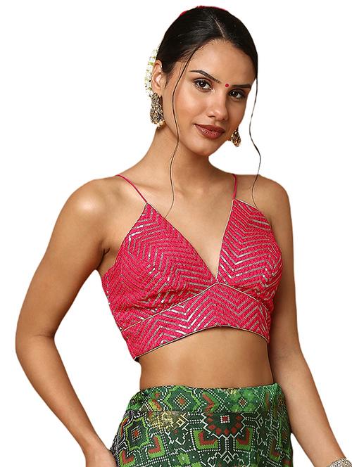 pink silk embroidered blouse - 18575662 - Standard Image - 1