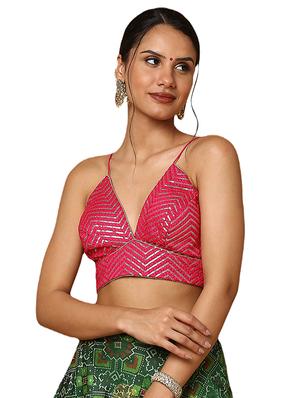 pink silk embroidered blouse - 18575662 - Standard Image - 2