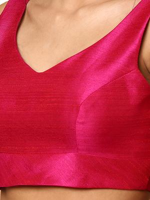 pink silk solid blouse - 18575676 - Standard Image - 5