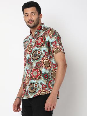printed short sleeved casual shirt - 18578567 - Standard Image - 2