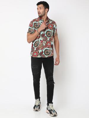 printed short sleeved casual shirt - 18578567 - Standard Image - 4
