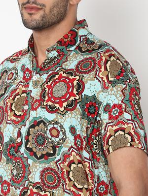 printed short sleeved casual shirt - 18578567 - Standard Image - 5
