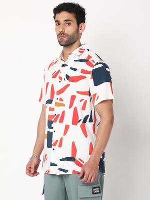 printed short sleeved casual shirt - 18578581 - Standard Image - 2