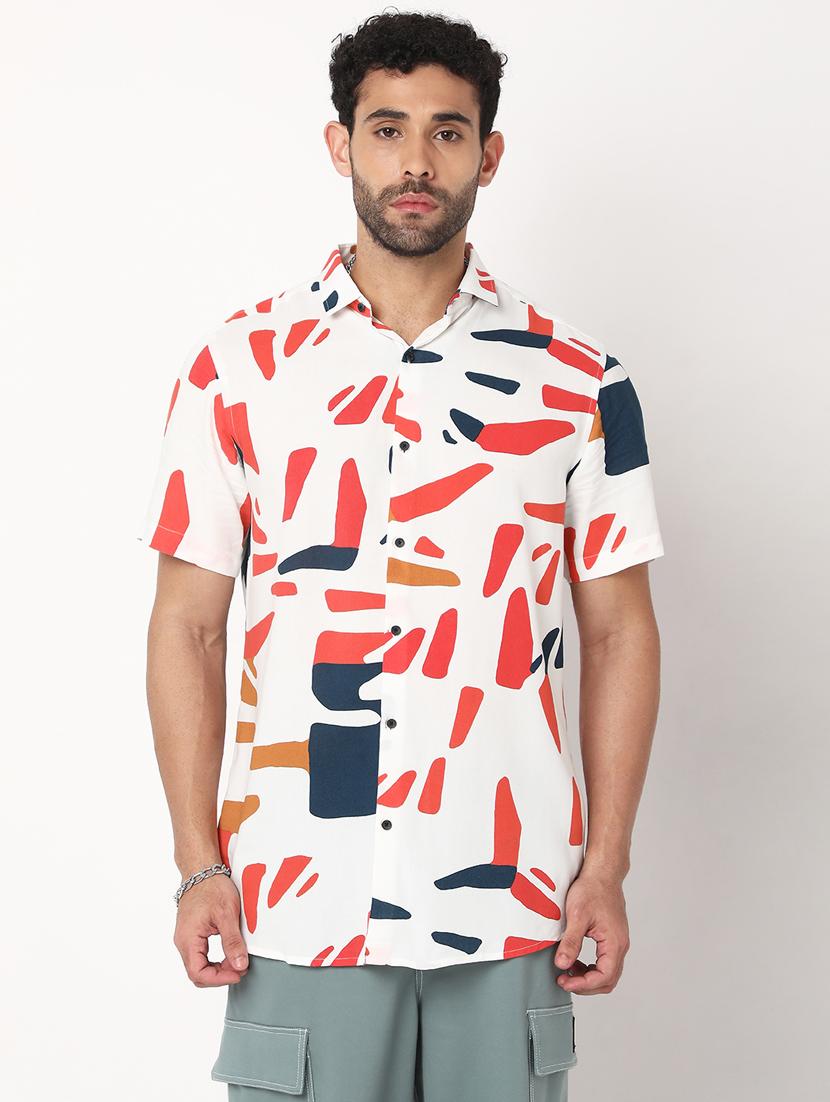printed short sleeved casual shirt - 18578581 - Zoom Image - 1