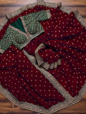 self design embroidered saree with blouse - 18584933 - Standard Image - 3