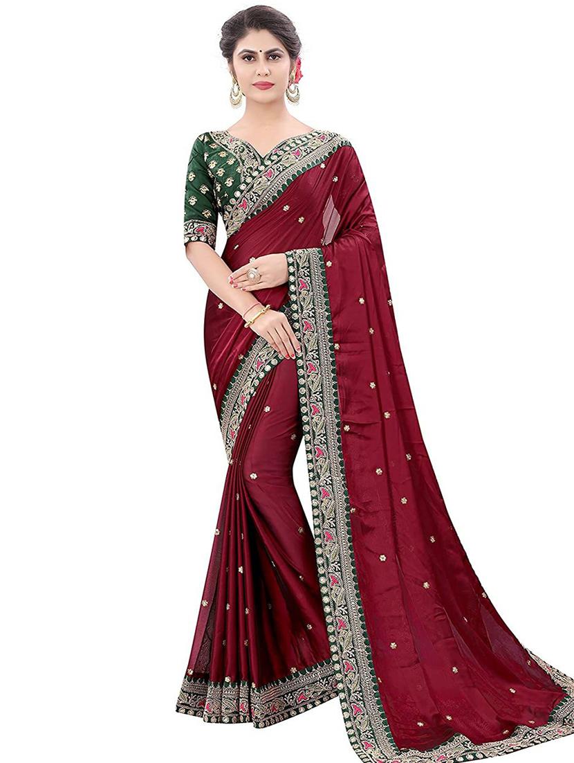 self design embroidered saree with blouse - 18584933 - Zoom Image - 1
