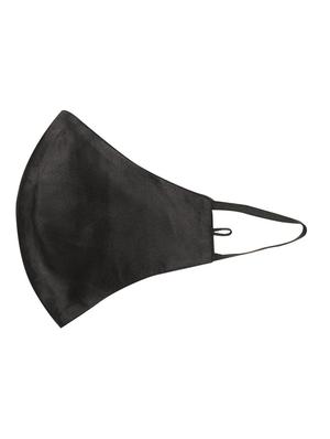 black reusable 2-ply satin face mask with gold plated chain - 18585875 - Standard Image - 2