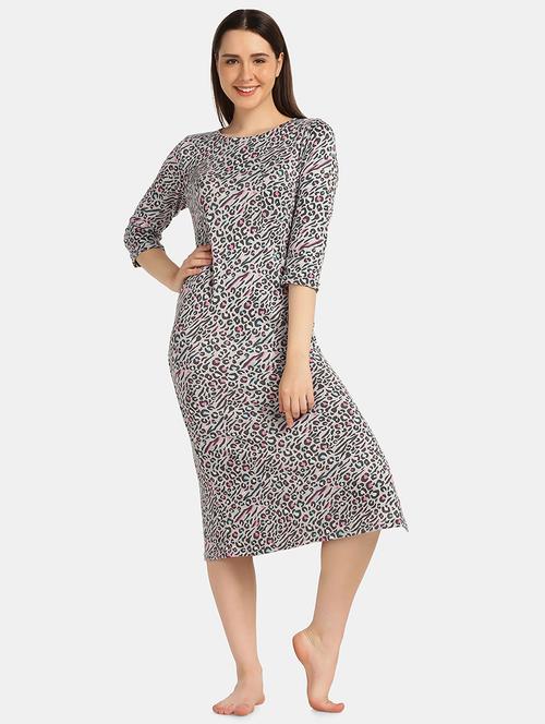 round neck animal printed sleepshirt - 18586679 - Standard Image - 1