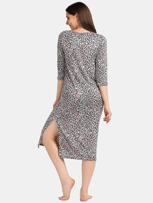 round neck animal printed sleepshirt - 18586679 - Standard Image - 3