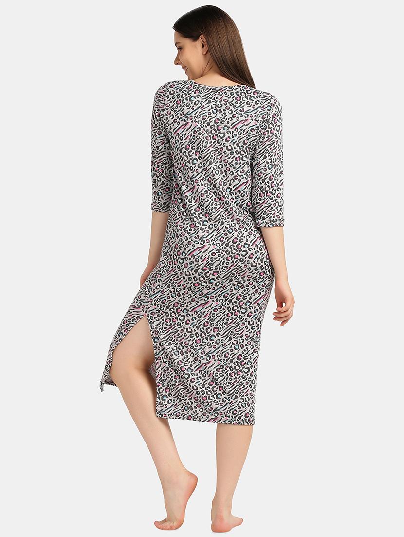 round neck animal printed sleepshirt - 18586679 - Zoom Image - 3