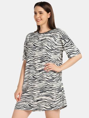 round neck animal print sleepshirt - 18586684 - Standard Image - 2