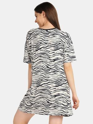 round neck animal print sleepshirt - 18586684 - Standard Image - 3
