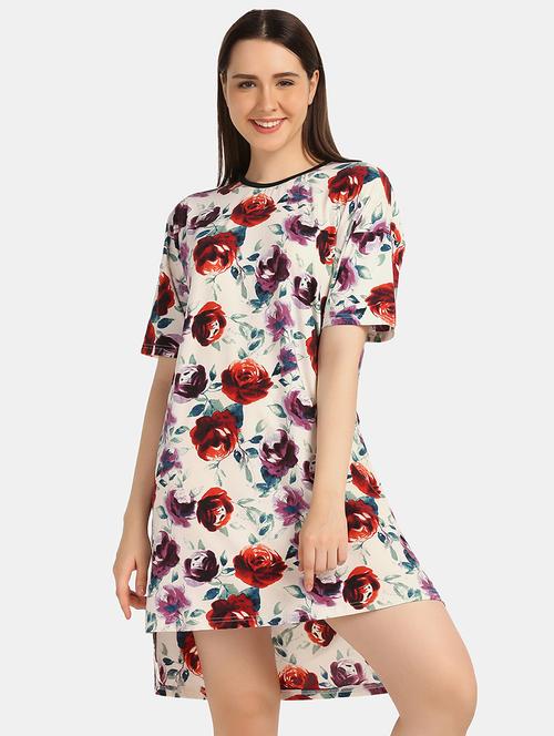 round neck floral sleepshirt - 18586685 - Standard Image - 1