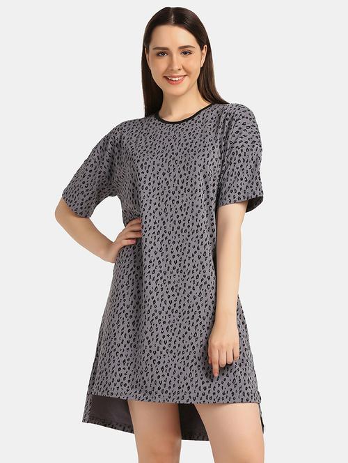 round neck animal print sleepshirt - 18586686 - Standard Image - 1