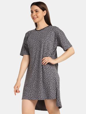 round neck animal print sleepshirt - 18586686 - Standard Image - 2