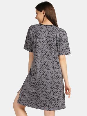 round neck animal print sleepshirt - 18586686 - Standard Image - 3