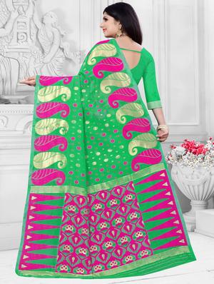self design jamdani saree with blouse - 18587155 - Standard Image - 3