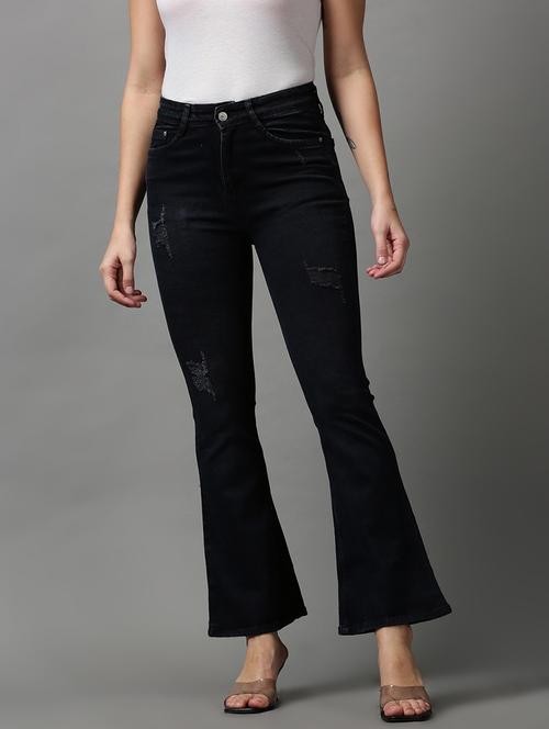 mid rise distressed denim jean - 18591011 - Standard Image - 1