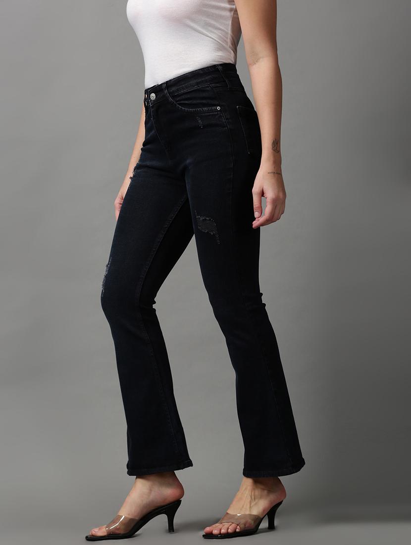 mid rise distressed denim jean - 18591011 - Zoom Image - 2