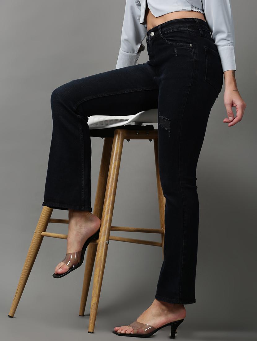 mid rise distressed denim jean - 18591011 - Zoom Image - 3