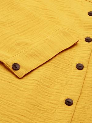 yellow solid front slit kurta - 18591120 - Standard Image - 6