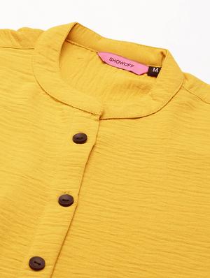 yellow solid front slit kurta - 18591120 - Standard Image - 7