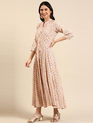 multi color printed flared kurta - 18591127 - Standard Image - 2