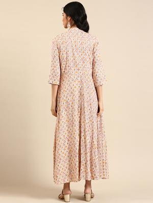 multi color printed flared kurta - 18591127 - Standard Image - 3