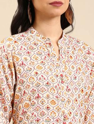 multi color printed flared kurta - 18591127 - Standard Image - 6