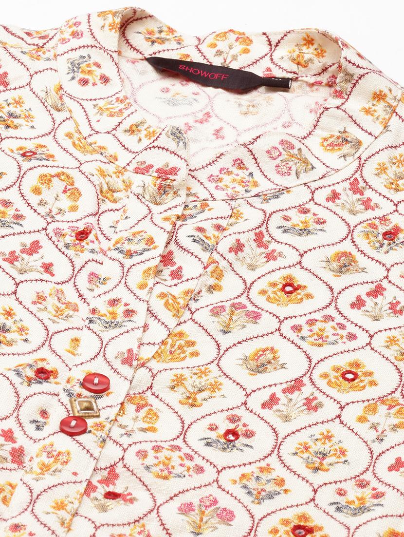 multi color printed flared kurta - 18591127 - Zoom Image - 7