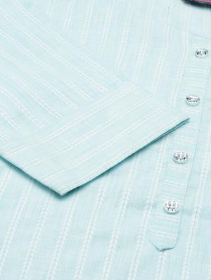 light blue self design straight kurta - 18591152 - Standard Image - 6