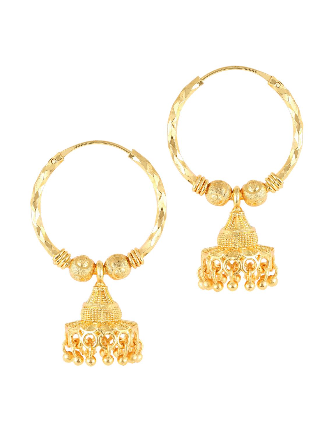 gold brass jhumka earring