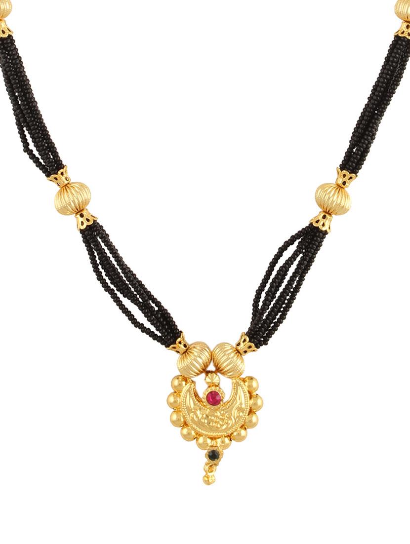 gold satin less steel short necklace - 18595591 - Zoom Image - 1