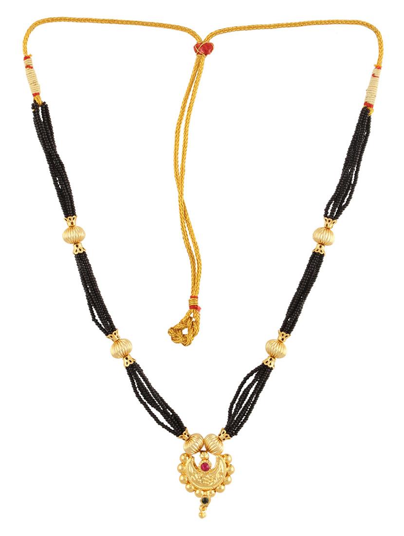 gold satin less steel short necklace - 18595591 - Zoom Image - 2