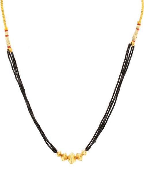 gold plated beads mangalsutra necklace - 18595624 - Standard Image - 1