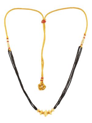gold plated beads mangalsutra necklace - 18595624 - Standard Image - 2