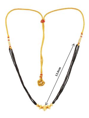 gold plated beads mangalsutra necklace - 18595624 - Standard Image - 4