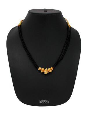 gold plated beads mangalsutra necklace - 18595624 - Standard Image - 5
