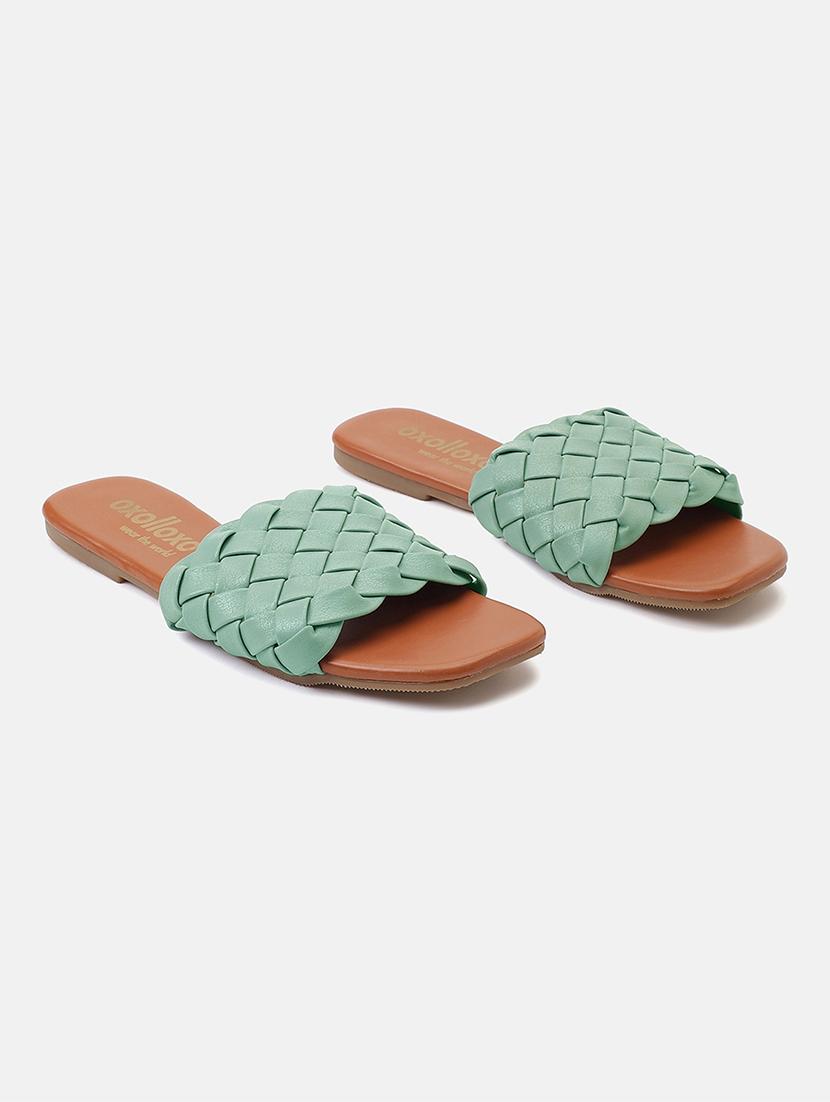 women solid slip on sandal