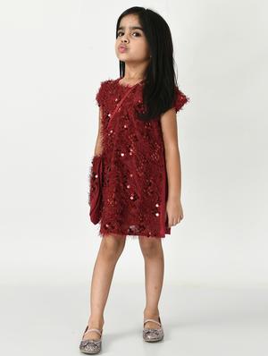 red cotton blend frock - 18604355 - Standard Image - 2