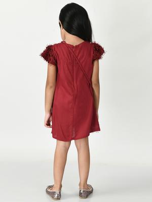 red cotton blend frock - 18604355 - Standard Image - 3