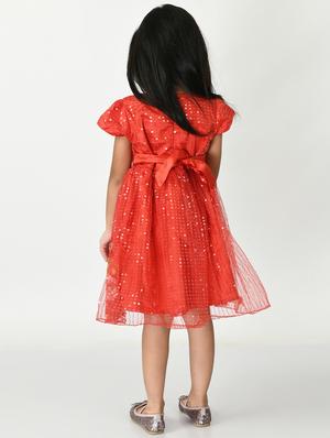 red cotton blend frock - 18604357 - Standard Image - 3