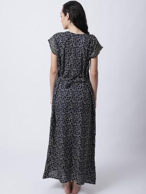 round neck printed nighty - 18607420 - Standard Image - 3