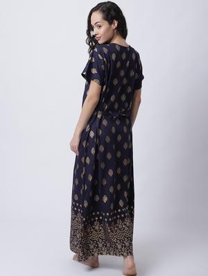 v-neck printed nighty - 18607421 - Standard Image - 2