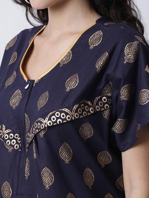 v-neck printed nighty - 18607421 - Standard Image - 6