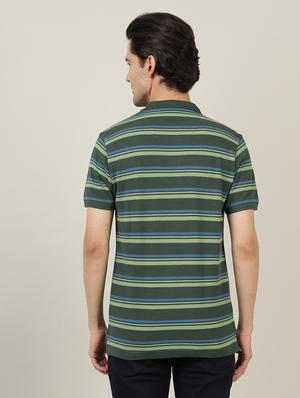 olive striped polo t-shirt - 18614348 - Standard Image - 3
