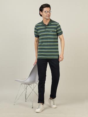 olive striped polo t-shirt - 18614348 - Standard Image - 4