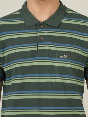 olive striped polo t-shirt - 18614348 - Standard Image - 5