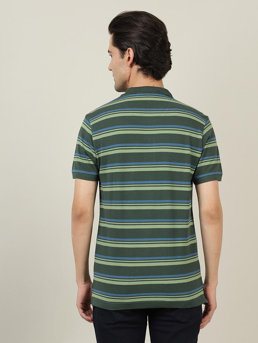 olive striped polo t-shirt - 18614348 - Zoom Image - 3